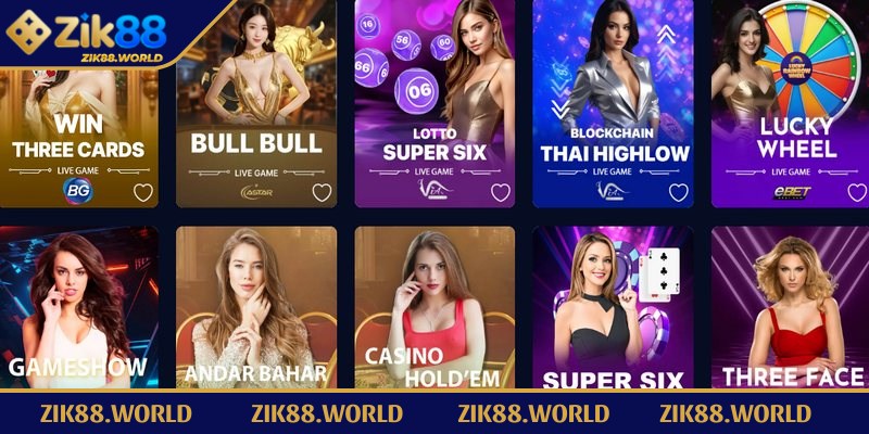 Sảnh casino quy tụ đầy đủ những trò chơi kinh điển được yêu thích